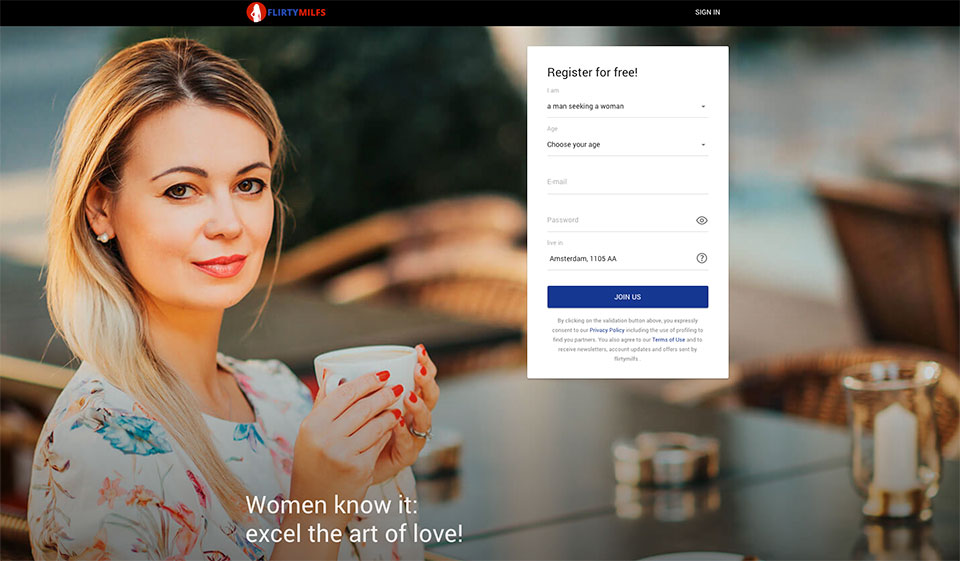 FlirtyMilfs (l'application mobile n'est pas disponible)